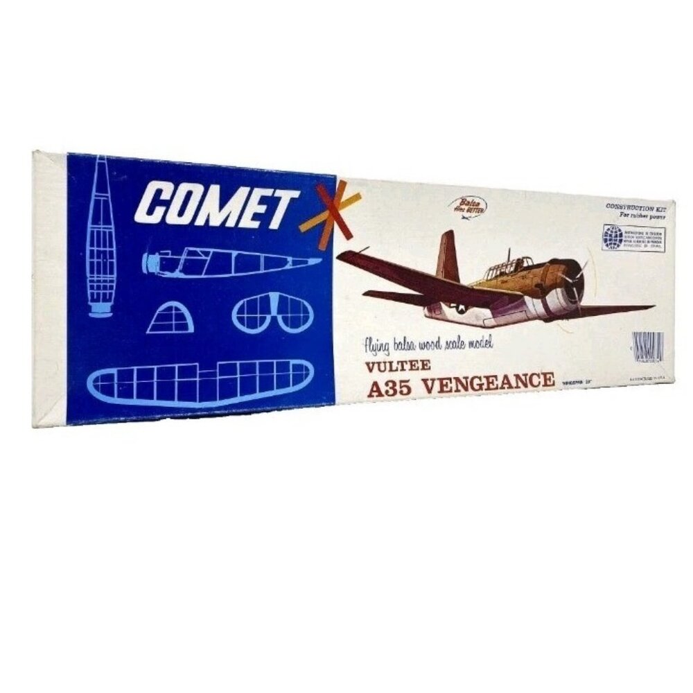 VINTAGE Comet Vultee A35 Vengeance Flying Scale Model Plane 20" #3405 NEW IN BOX